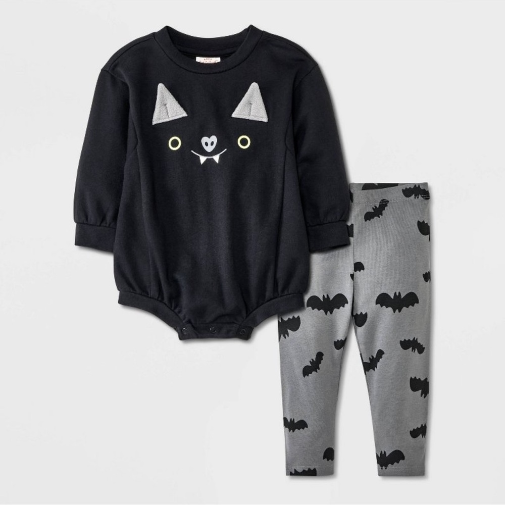 Bat Face Romper and Leggings 18months